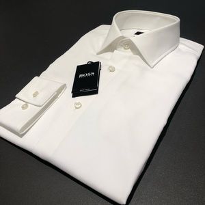 White SLIM FIT point collar Hugo Boss dress shirt